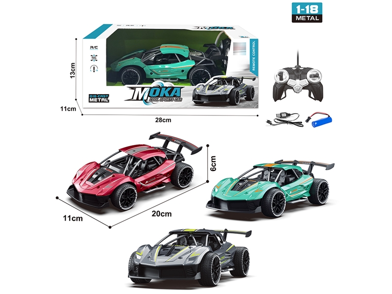 1:18 4-CHANNELS R/C CAR W/LIGHT,3COLOURS（INCLUDED BATTERY） - HP1239850