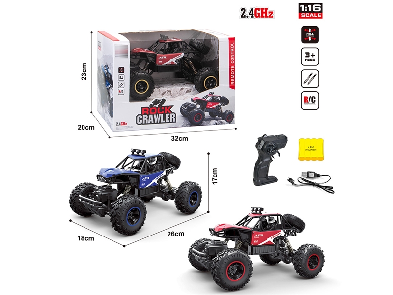 1:16 R/C DIE-CAST CLIMBING CAR,2COLOURS（INCLUDED BATTERY） - HP1239868