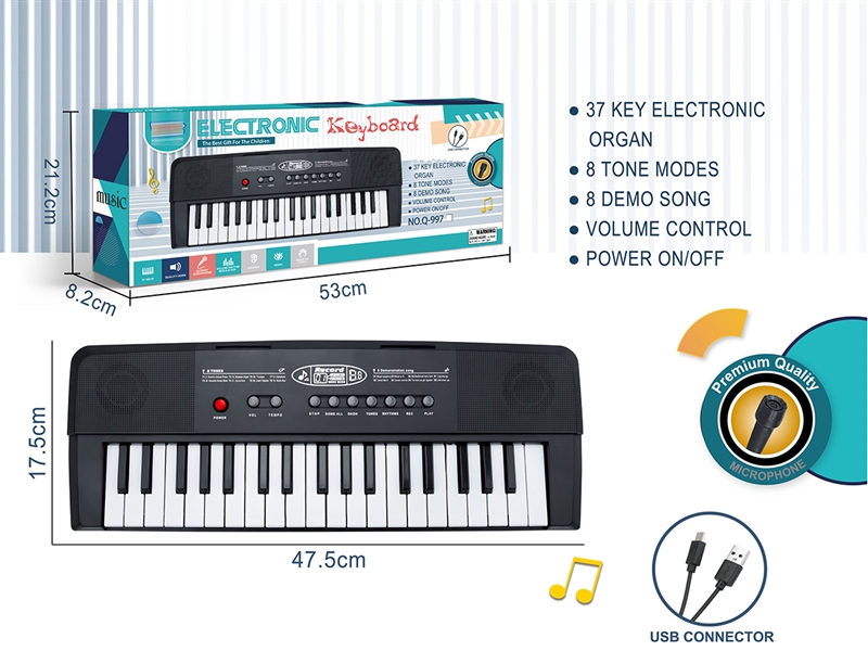 37-KEY ELECTRONIC ORGAN W/MICROPHONE - HP1241091