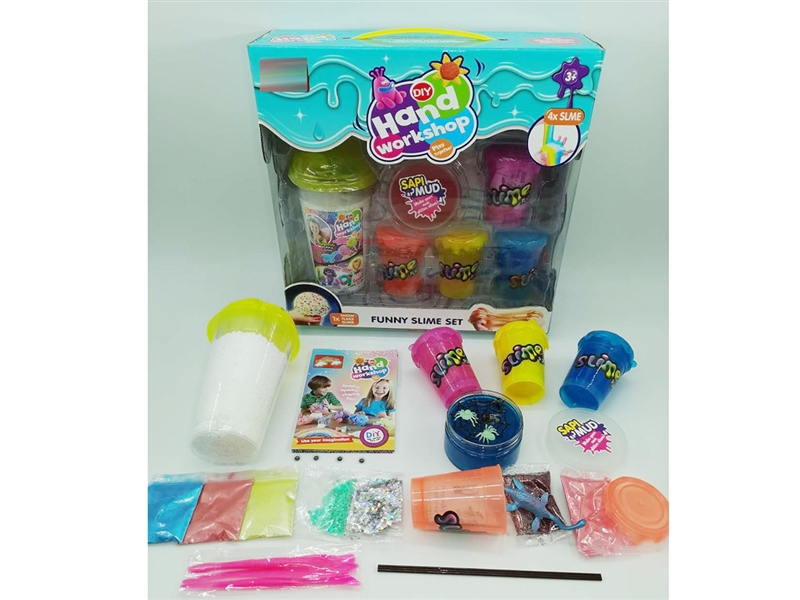 GLOW-IN-THE-DARK PLAYFOAM 50G,3 CRYSTAL MUD +1 SHAKING MUD +1 SAND SKIN MUD - HP1241724