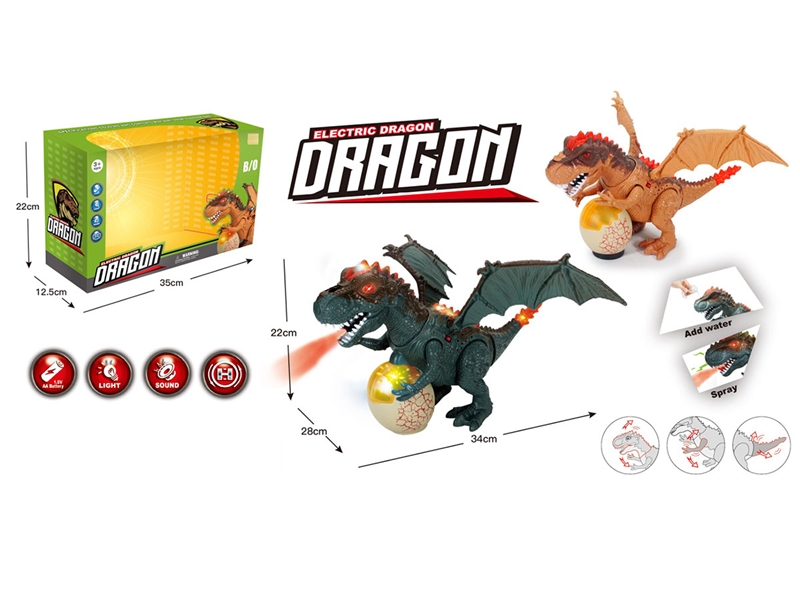 R/C DINOSAUR W/SPRAAY & LIGHT & SOUND - HP1241916