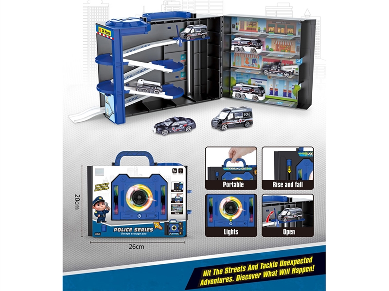 PARKING LOT SET W/LIGHT & MUSIC FREE WAY DIE-CAST CAR 1PCS - HP1241950