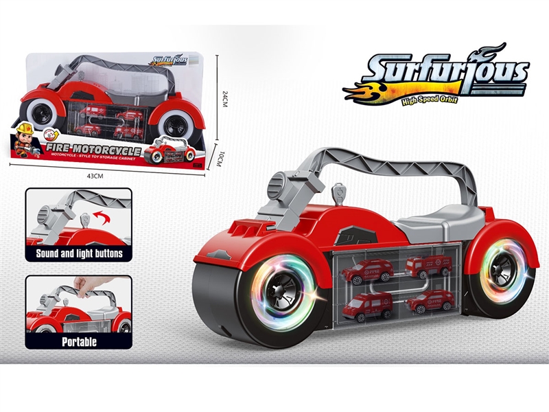 FREE WAY MOTORCYCLE CAR W/LIGHT & MUSIC FREE WAY CAR 4PCS - HP1241955