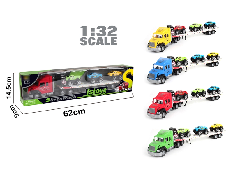 FRICTION CONTAINER TRUCK W/ CARS 3PCS - HP1242117