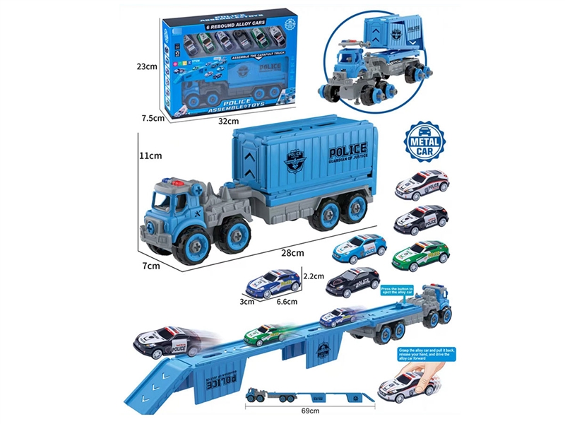 CATAPULT RAIL CAR W/PULL BACK DIE-CAST CAR 6PCS - HP1242435