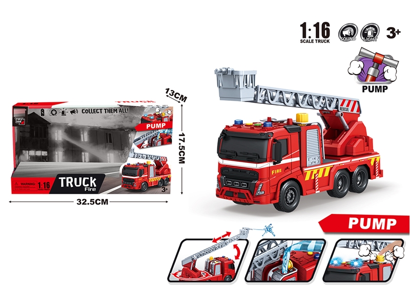 1:16 FRICTION FIRE CAR W/LIGHT & SOUND & WATER - HP1242559