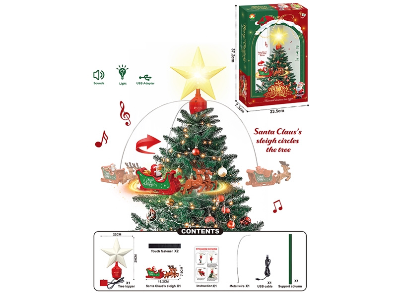 B/O TSANTA CLAUSS SLEIGH CIRCLES THE TREE W/LIGHT & SOUND - HP1242903
