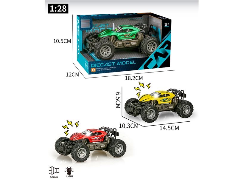 FRICTION DIE-CAST CAR W/LIGHT & MUSIC,3COLOURS - HP1242913