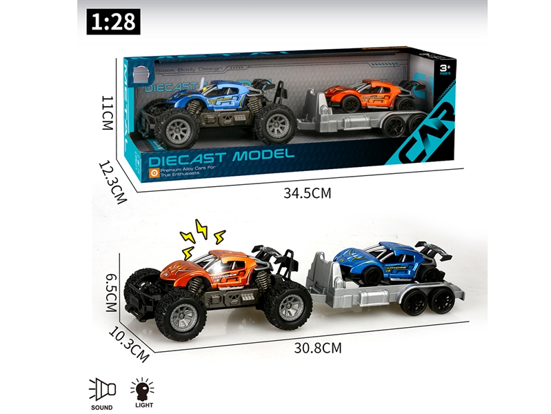 PULL BACK DIE-CAST CAR W/LIGHT & MUSIC,2COLOURS - HP1242918