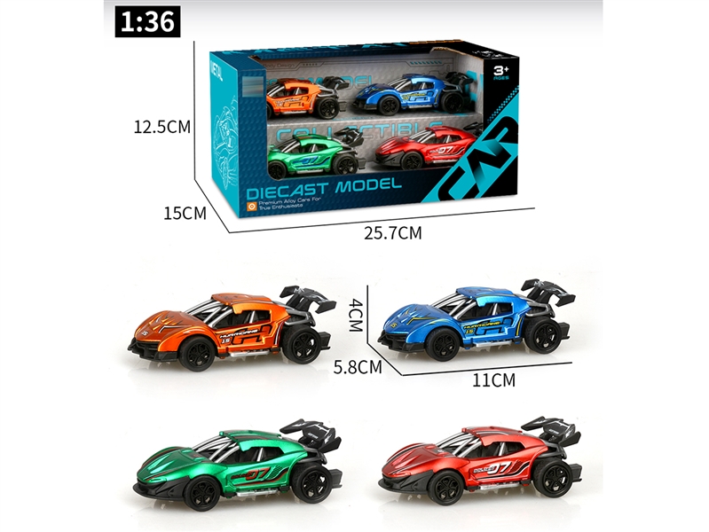 PULL BACK DIE-CAST CAR 4PCS - HP1242922