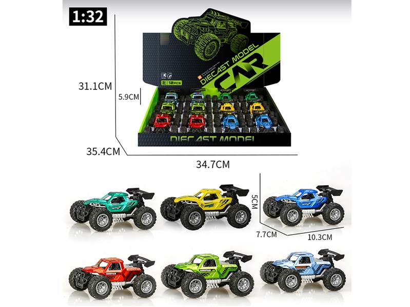1:32 FRICTION DIE-CAST CAR W/LIGHT & MUSIC, 12PCS/DISPLAY BOX - HP1242951
