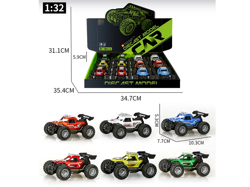 1:32 FRICTION DIE-CAST CAR W/LIGHT & MUSIC, 12PCS/DISPLAY BOX - HP1242952