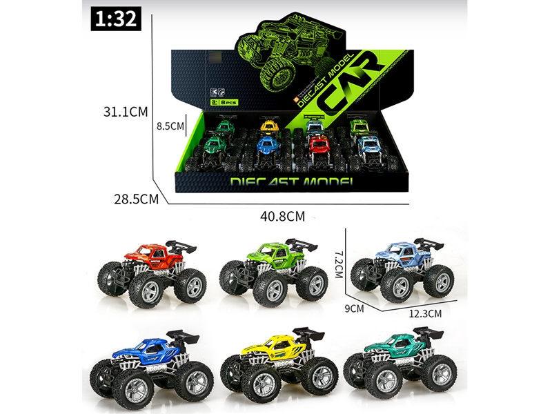 1:32 FRICTION DIE-CAST CAR W/LIGHT & MUSIC, 8PCS/DISPLAY BOX - HP1242953