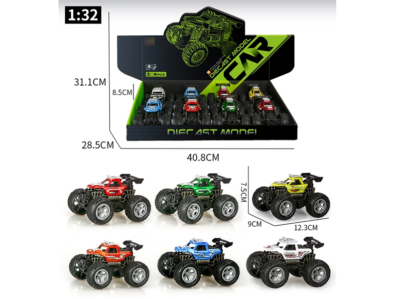 1:32 FRICTION DIE-CAST CAR W/LIGHT & MUSIC, 8PCS/DISPLAY BOX - HP1242954