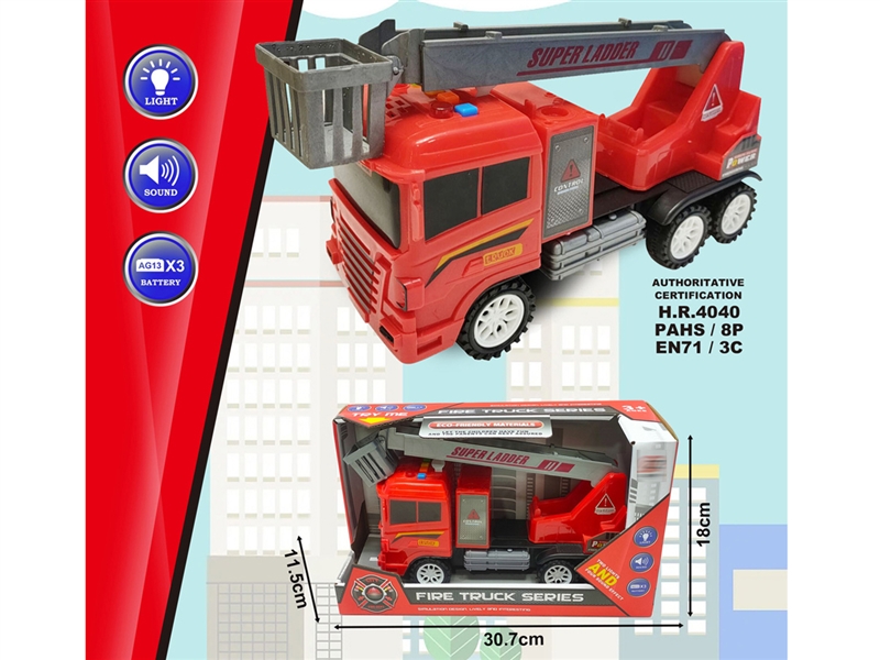 FRCTION FIRE FIGHTING TRUCK WITH LIGHT & SOUND,INCLUDED 3*AG13 - HP1243107