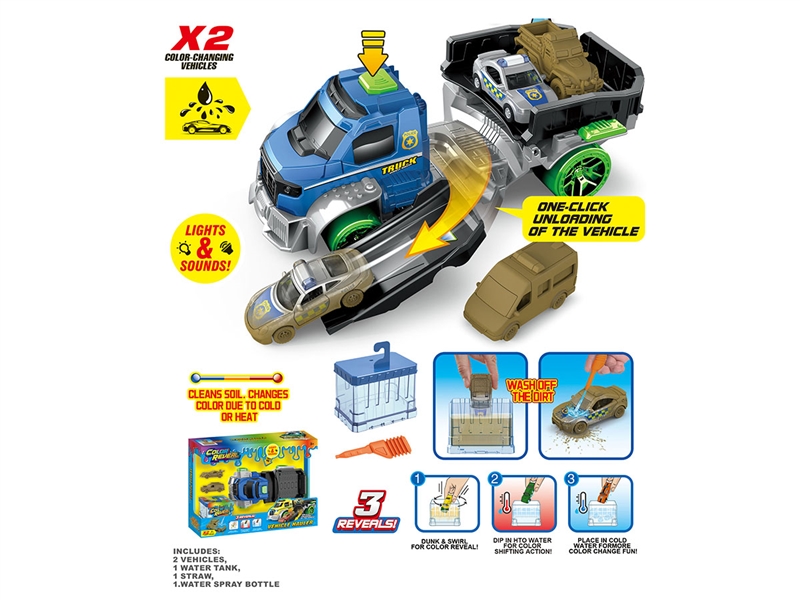 CATAPULT POLICE CAR W/LIGHT & MUSIC & COLOR- CHANGING CAR 2PCS(INCLUDE BATTERY) - HP1243418