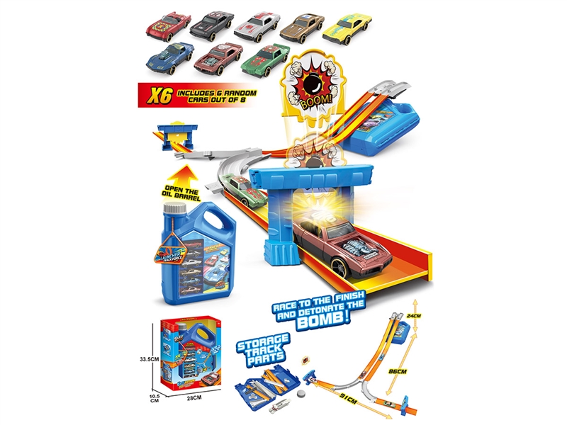 CATAPULT OIL DRUM RAIL CAR SET W/FREE WAY DIE-CAST CAR 6PCS - HP1243434