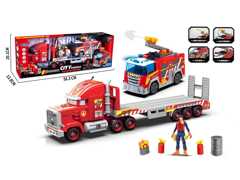 FRICTION TRUCK W/LIGHT & SOUND & FREE WAY CAR - HP1243983