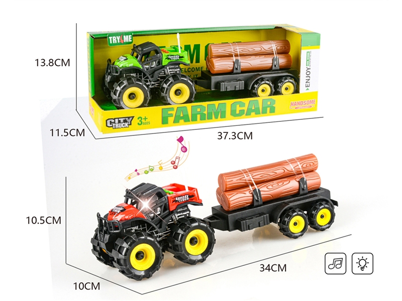 FRICTION FARM TRACTOR RED/GREENW/LIGHT & MUSIC - HP1244086
