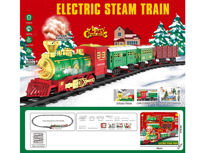 B/O TRAIN RAIL WITH LIGHT & TRAIN SOUNDS & CHRISTMAS MUSIC & SPRAY - HP1244299