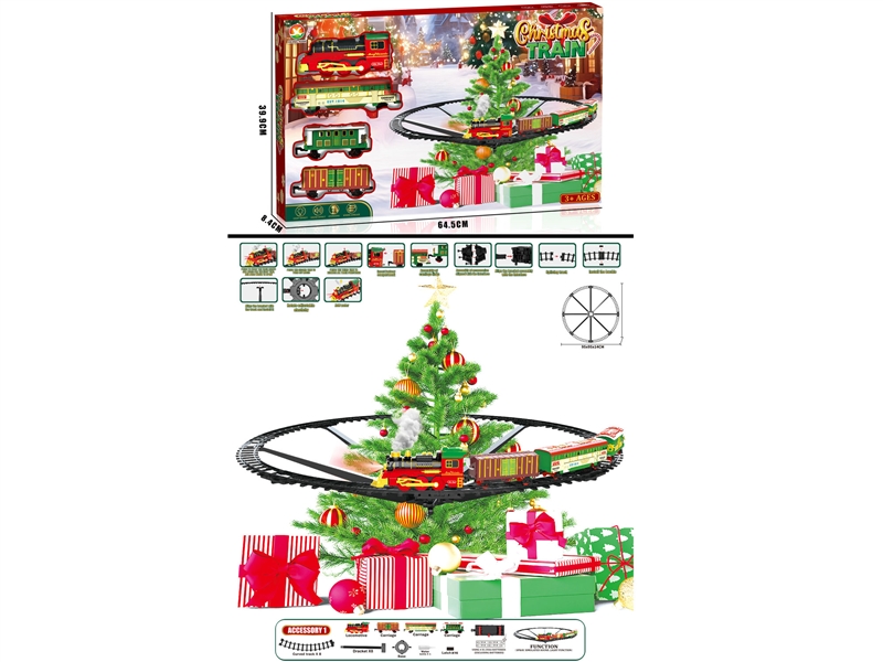 B/O TRAIN RAIL WITH LIGHT & TRAIN SOUNDS & CHRISTMAS MUSIC & SPRAY - HP1244304