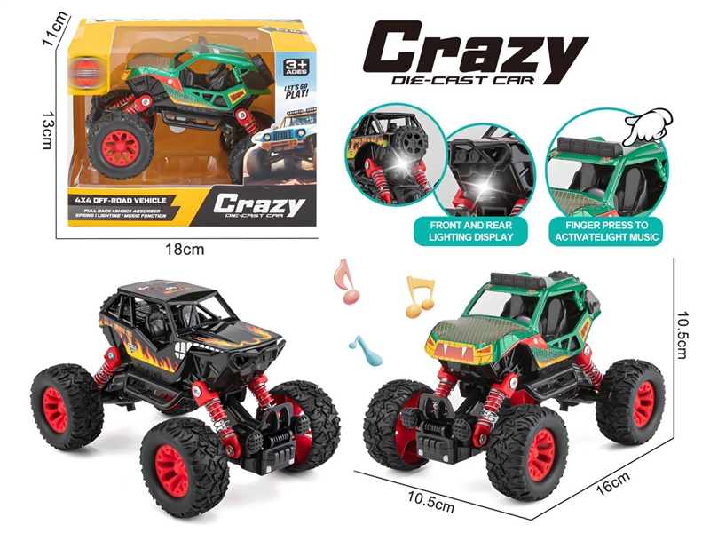 PULL BACK DIE-CAST CLIMBING TRUCK,WITH LIGHT & MUSIC,INCLUDED AG10*3 - HP1244802