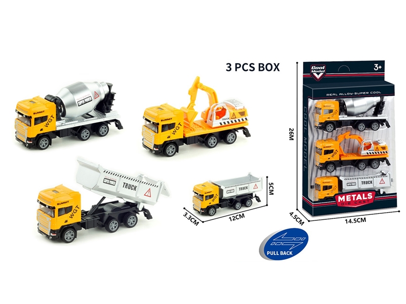 1:64 PULL BACK DIE-CAST CONSTRUCTION CAR SET - HP1246013