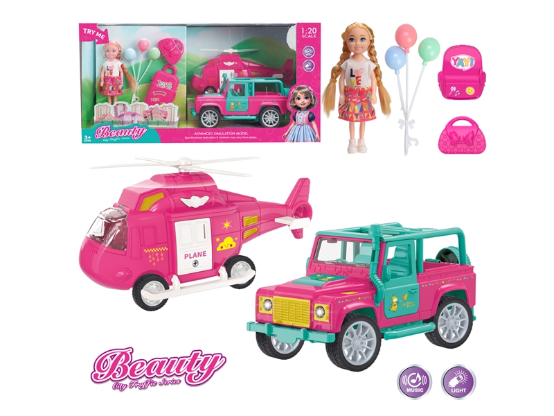 FRICTION HELICOPTER W/LIGHT & SOUND & 5