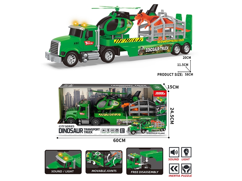 FRICTION DINOSAUR TRUCK W/LIGHT & SOUND - HP1246266