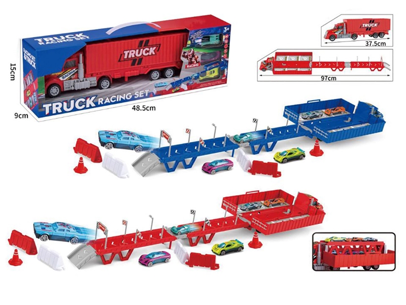 CATAPULT STORAGE TRUCK SET W/FREEL WAY CAR 3PCS,2COLOURS - HP1246452