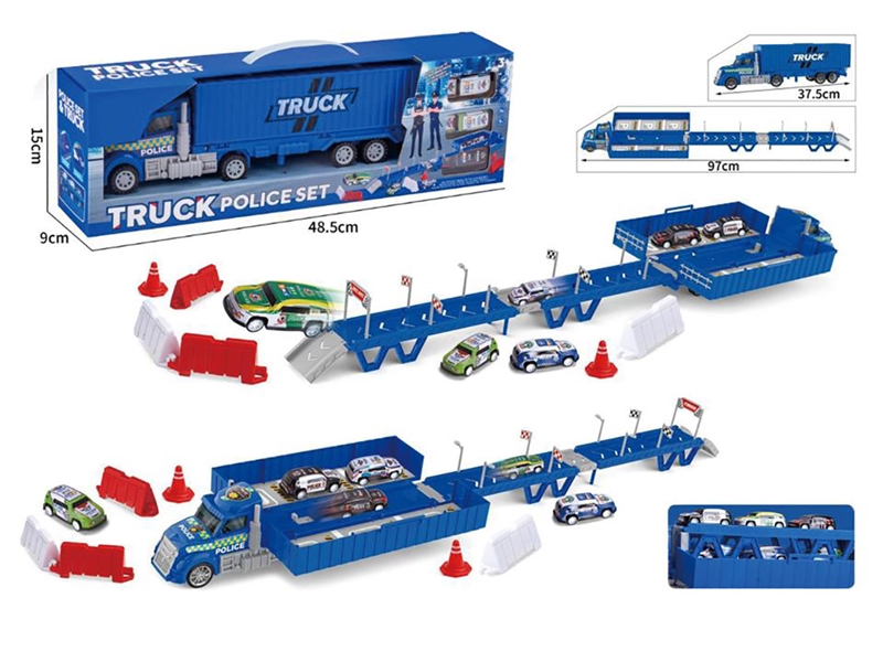 CATAPULT POLICE STORAGE TRUCK W/PULL BACK CAR 3PCS - HP1246453