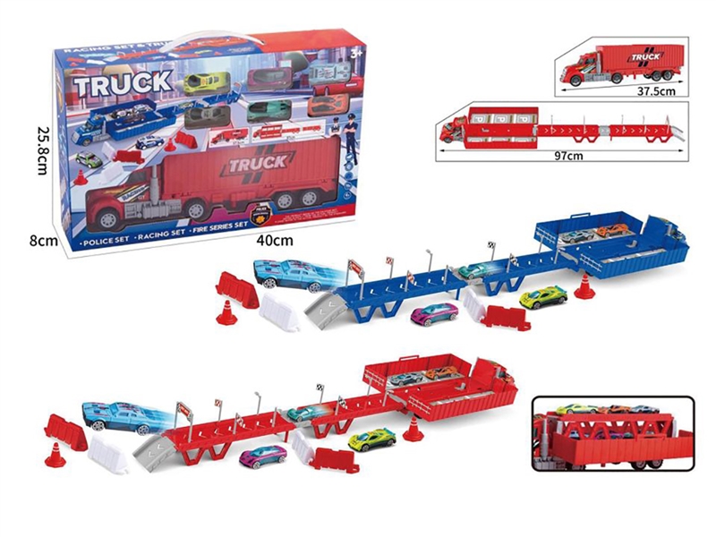 CATAPULT STORAGE TRUCK W/FREE WAY CAR 6PCS,2COLOURS - HP1246457