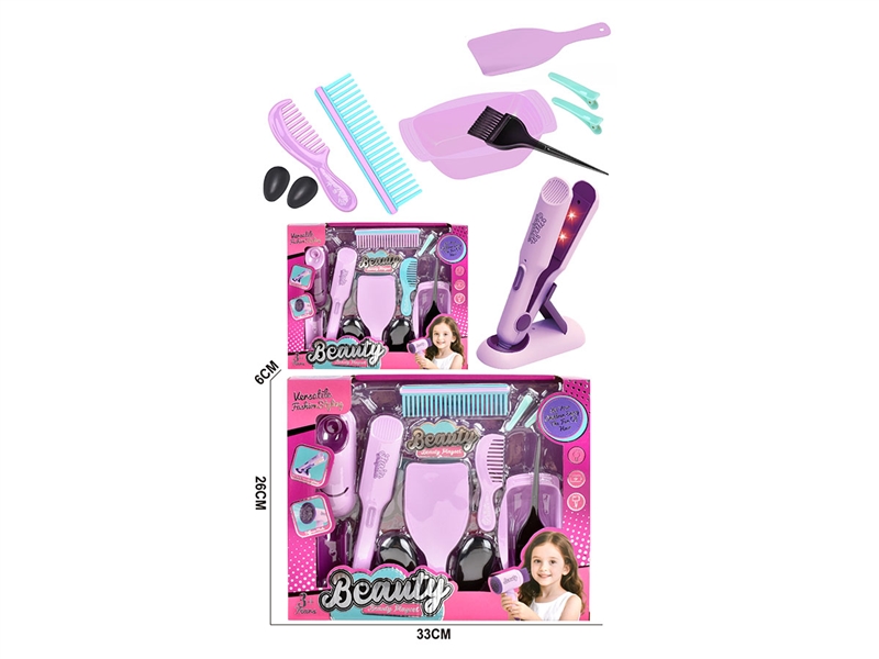 HAIRDRESSING SET W/LIGHT,12PCS,2COLOURS - HP1246698