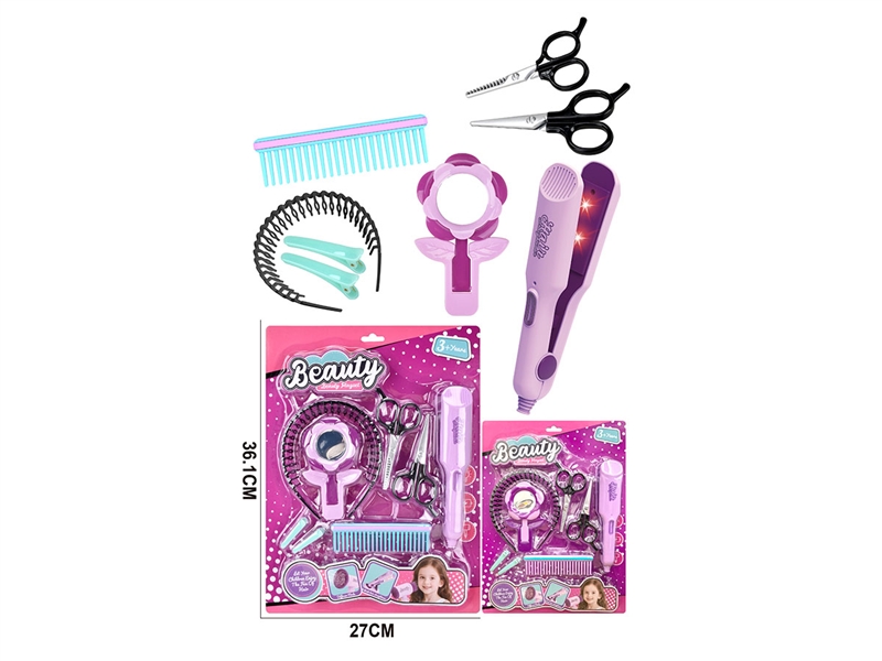 HAIRDRESSING SET W/LIGHT,8PCS,2COLOURS - HP1246706