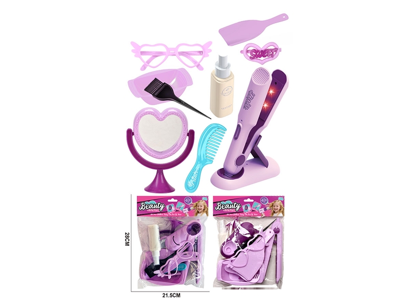 HAIRDRESSING SET W/LIGHT,11PCS,2COLOURS - HP1246715