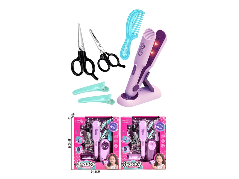 HAIRDRESSING SET W/LIGHT,8PCS,2COLOURS - HP1246719