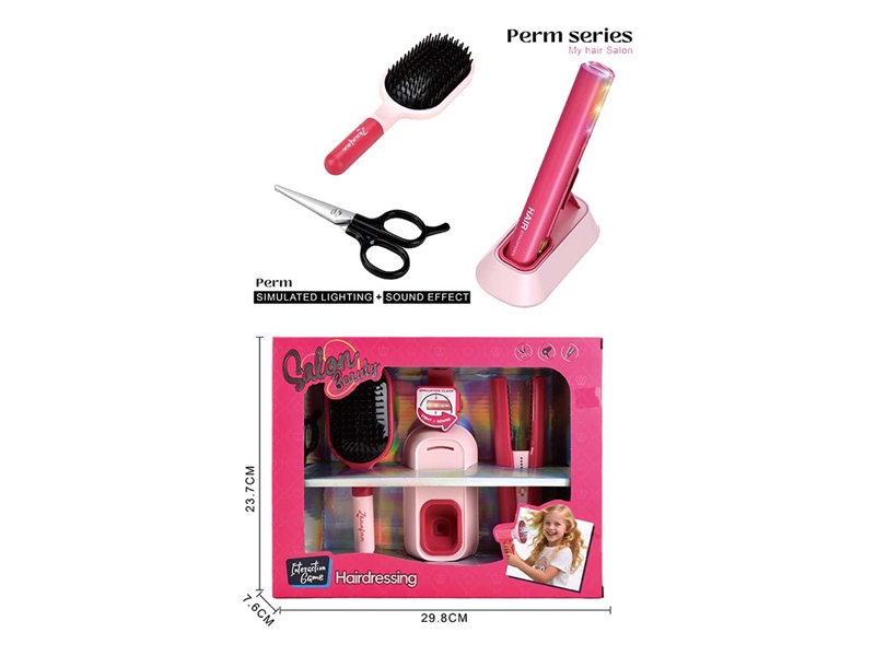 HAIRDRESSING SET W/LIGHT & SOUND,5PCS - HP1246723