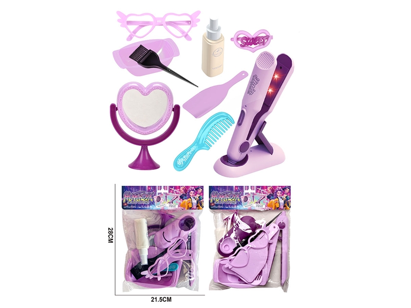 HAIRDRESSING SET W/LIGHT,11PCS,2COLOURS - HP1246745