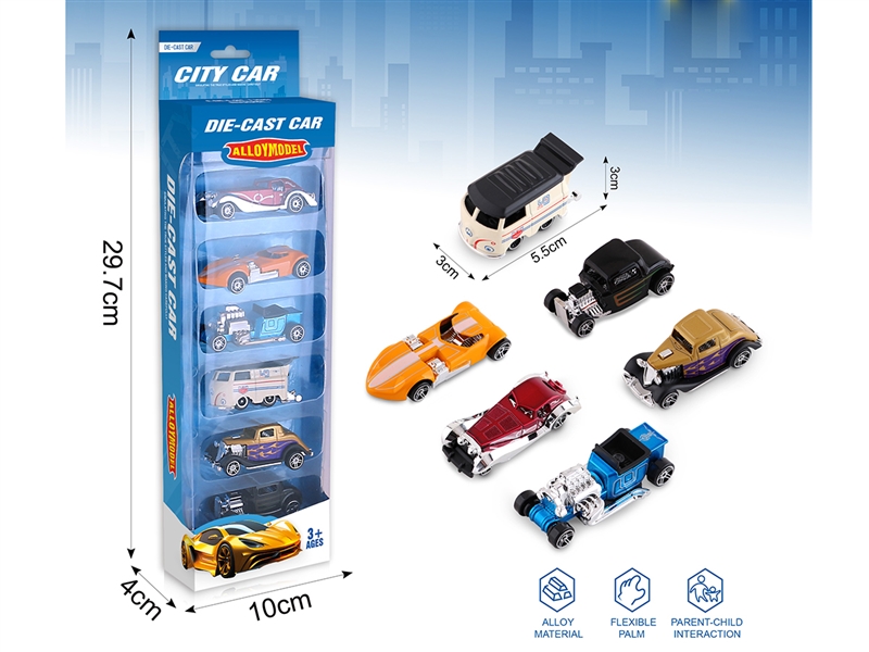 PULL BACK DIE-CAST CAR 6PCS - HP1247495