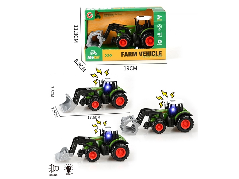 PULL BACK DIE-CAST FARM TRUCK W/LIGHT & SOUND - HP1249010