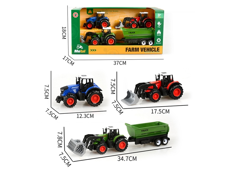 PULL BACK DIE-CAST FARM TRUCK - HP1249034