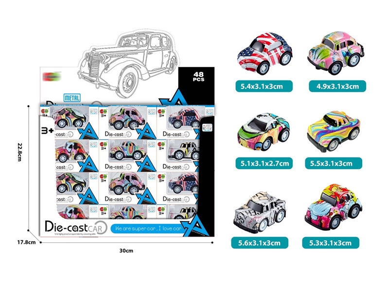 PULL BACK DIE-CAST CAR , 48PCS/DISPLAY BOX - HP1249121