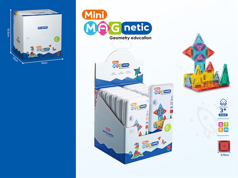 MAGNETIC BUILDING TILES 26PCS,12PCS/DISPLAY BOX - HP1249476