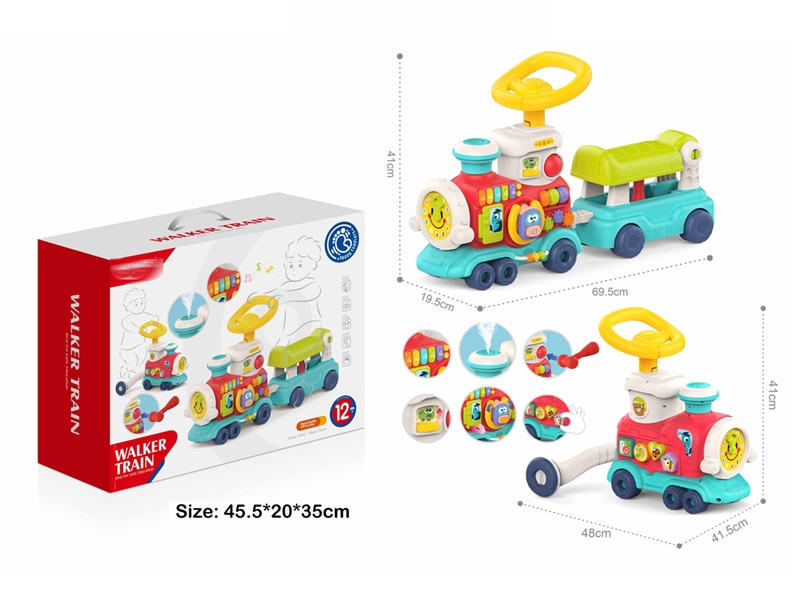 2 IN 1 BABY WALKER TRAIN W/LIGHT & MUSIC - HP1250207