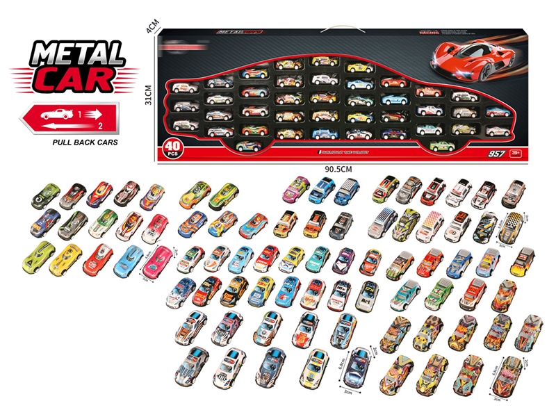 PULL BACK DIE-CAST CAR 40PCS - HP1250220