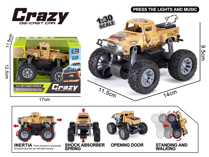 1:30双惯性合金2开门越野皮卡沙漠丛林车,车壳UV打印 - HP1250642