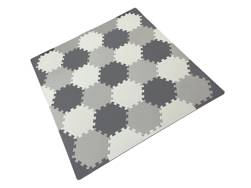 25片六边形+8条三角形围边+6条直边+4个转角边：深灰/浅灰/米白三色 - HP1250878
