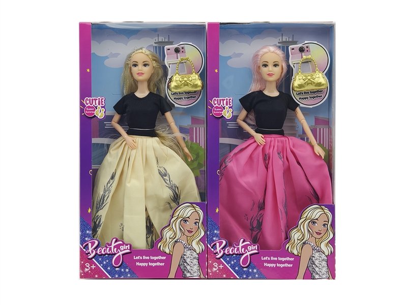 11寸实身9关节时尚芭比+包包 2色混装 - HP1250931