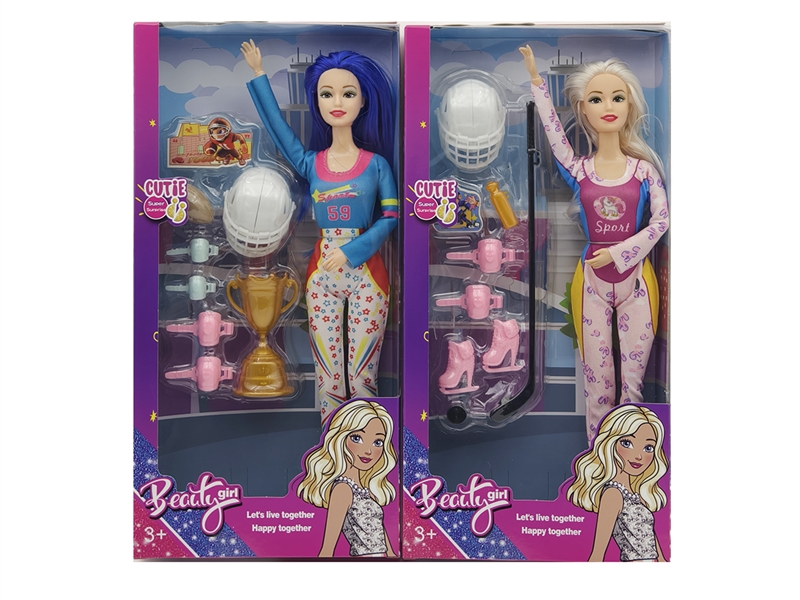 11寸实身9关节运动女孩芭比+运动配件 2款混装 - HP1250932