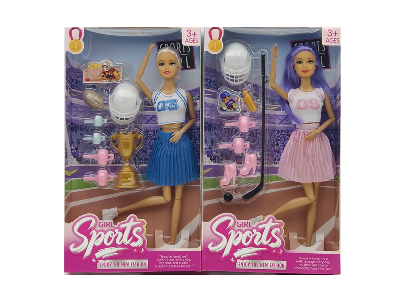 11寸实身11关节运动女孩芭比+运动配件 2款混装 - HP1250935